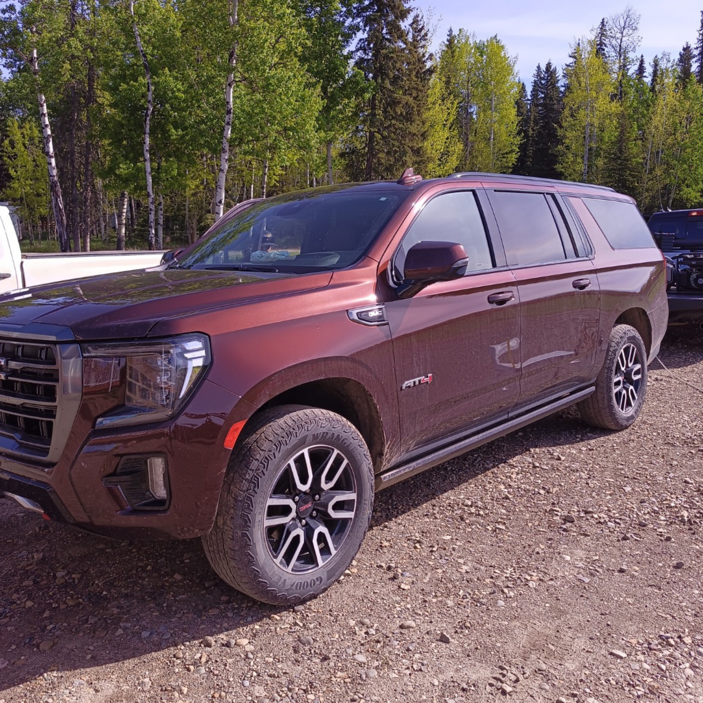 GMC Yukon AT4 SUV photographed before detailing service in Dawson Creek BC.