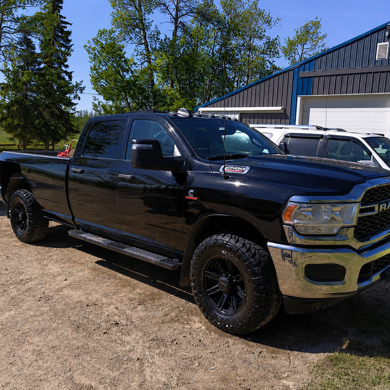 Clean black Ram 2500 truck after professional exterior detailing service in Dawson Creek BC.